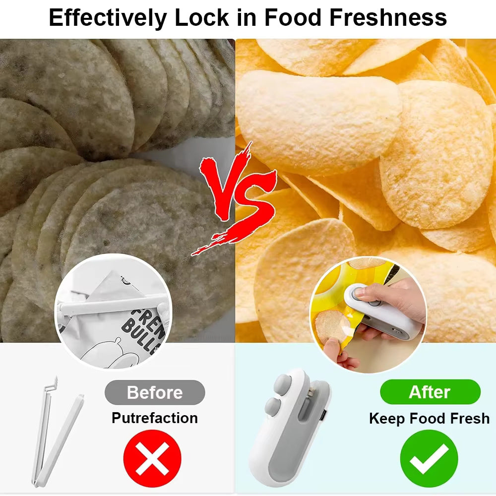 Rechargeable Mini Heat Sealer – Portable Food Bag Sealing Machine for Snacks & Storage