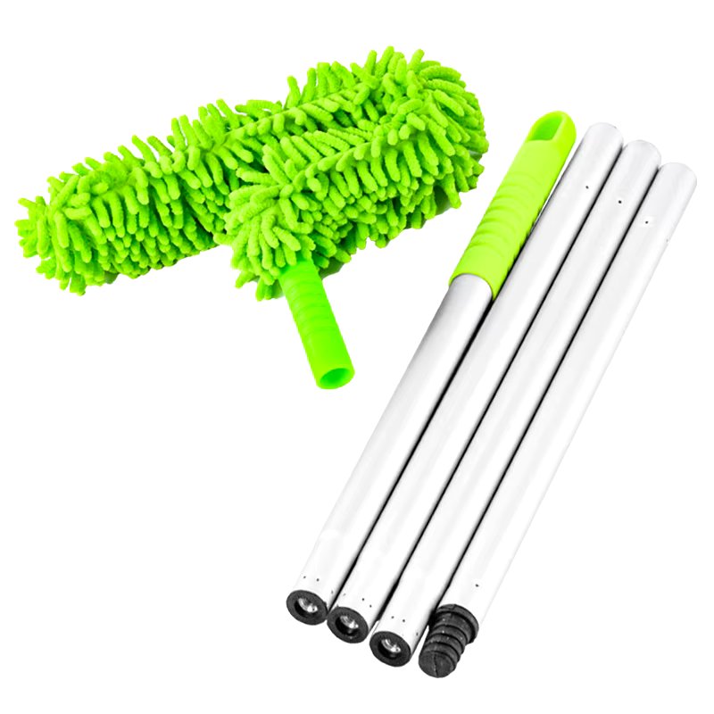 Cross-Border Temu Household Extendable Feather Duster – Lint-Free, Retractable & Curved Chenille Dust Sweeper | High Reach, Ceiling Fan, and Microfiber Brush Dust Cleaner