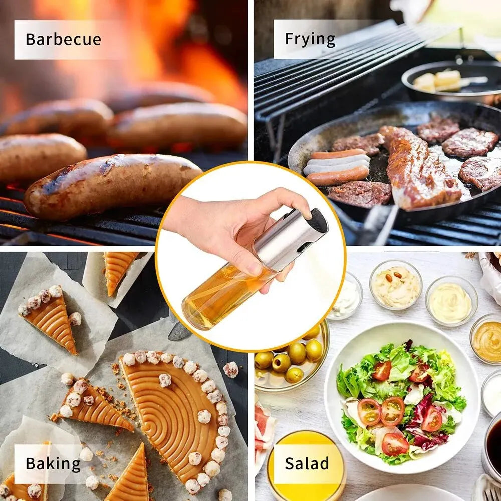 Glass Oil Spray Bottle for Cooking – 100ml Olive Oil Sprayer Mister for BBQ, Grilling, Baking & Roasting