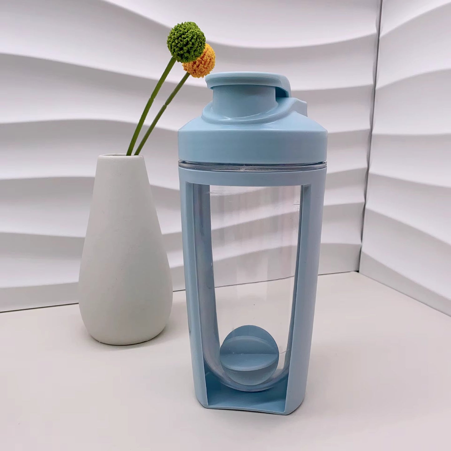 500ML Sports Protein Shaker Bottle, Leak-Proof Outdoor Travel Juice Cup