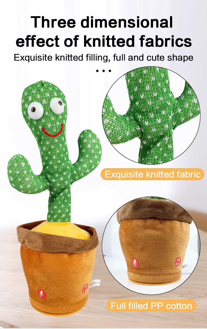 Kids Talking Cactus Plush Toy with Recording & Interactive Features | Fun & Educational Gift