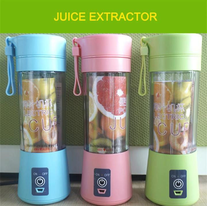 Mini Electric Juicer Blender, Rechargeable Handheld Travel Bottle Juicer, Fruit Mixer, Milkshake Maker, Stainless Steel 380ml