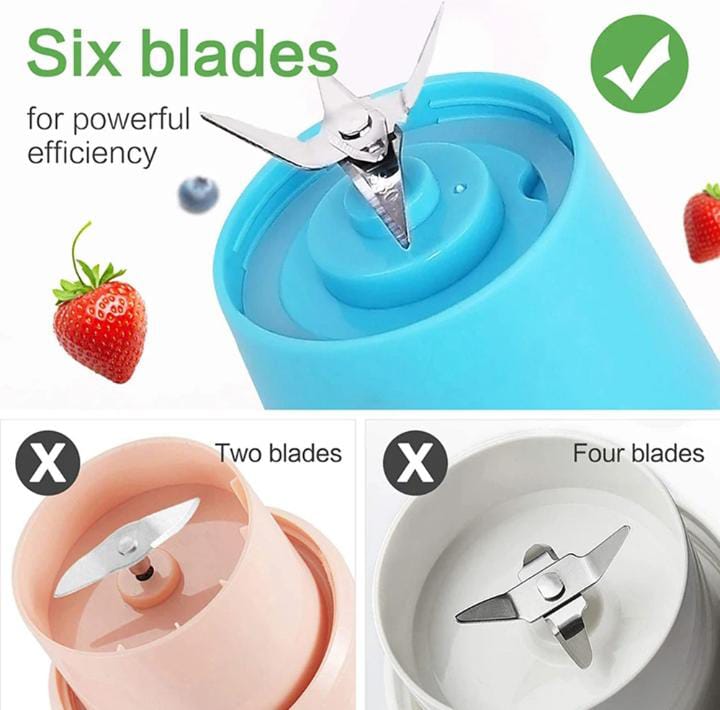 Mini Electric Juicer Blender, Rechargeable Handheld Travel Bottle Juicer, Fruit Mixer, Milkshake Maker, Stainless Steel 380ml