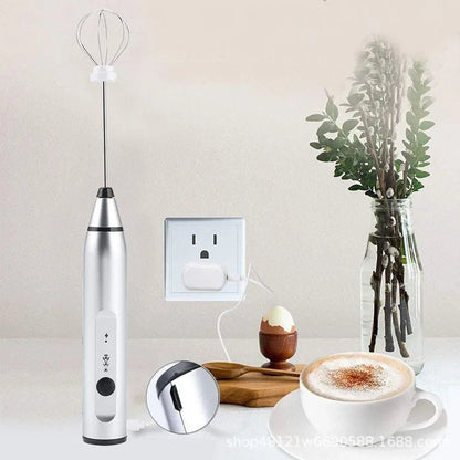 USB Rechargeable Electric Milk Frother – 3-Speed Handheld Coffee & Egg Beater, Portable Stainless Steel Mixer for Latte, Cappuccino, Shakes, and More – Best Price in Pakistan