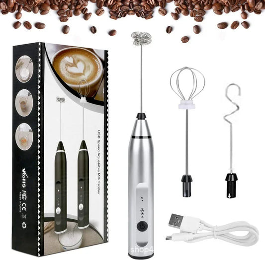 USB Rechargeable Electric Milk Frother – 3-Speed Handheld Coffee & Egg Beater, Portable Stainless Steel Mixer for Latte, Cappuccino, Shakes, and More – Best Price in Pakistan