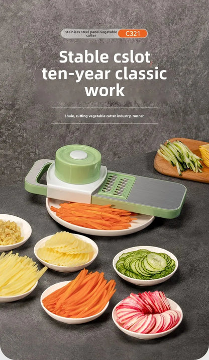 5-in-1 Stainless Steel Multifunctional Vegetable & Fruit Slicer Dicer – Manual Garlic, Carrot, Potato Grater & Kitchen Tool