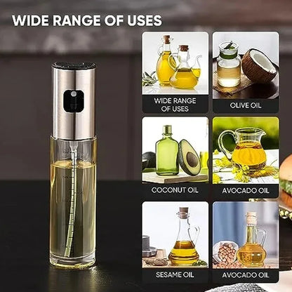 Glass Oil Spray Bottle for Cooking – 100ml Olive Oil Sprayer Mister for BBQ, Grilling, Baking & Roasting