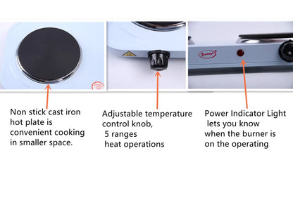 Multifunctional 1000W Electric Furnace Hot Plate – Portable Electric Stove for Cooking, Sand Casting Tray, Easy Clean Countertop Burner
