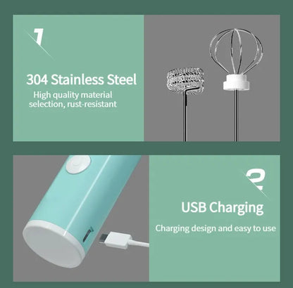 USB Rechargeable Electric Milk Frother – 3-Speed Handheld Coffee & Egg Beater, Portable Stainless Steel Mixer for Latte, Cappuccino, Shakes, and More – Best Price in Pakistan